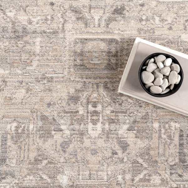 Bungalow Rose Wideman Oriental Power Loom Performance Silver Rug